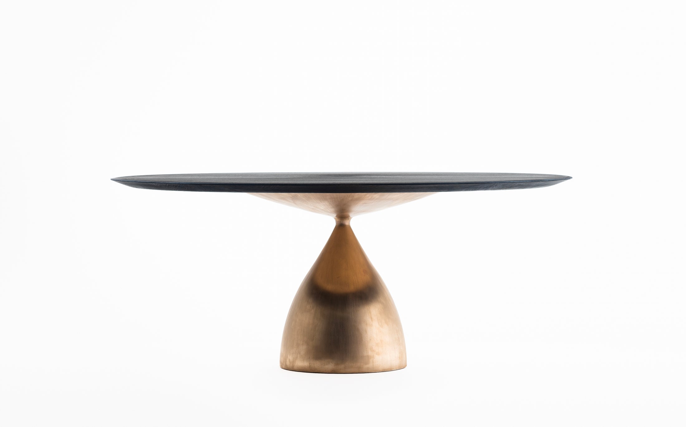 Drop casting bronze table - Tannin black Satin finish
