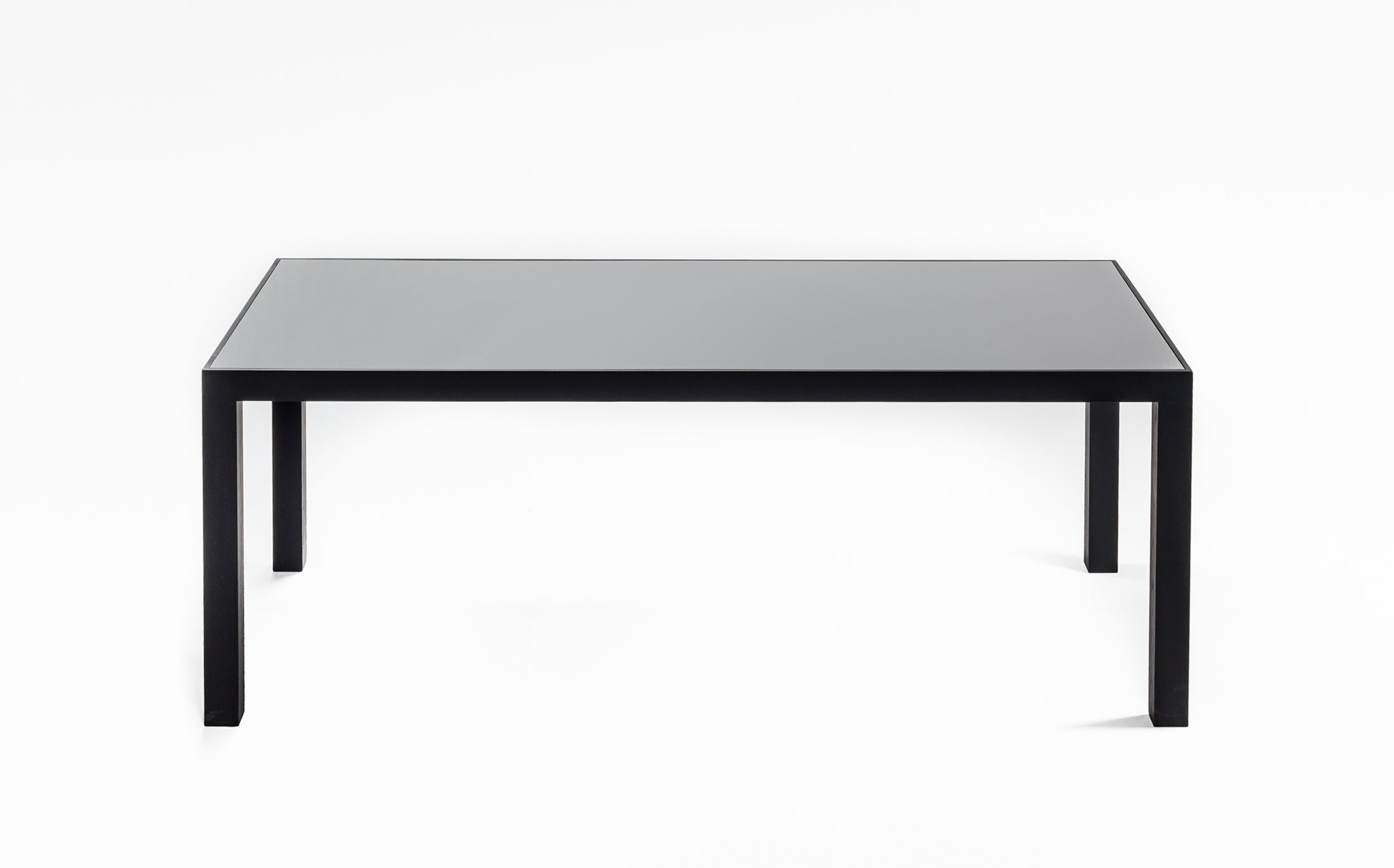 Horizontal table - black glass Charcoal grey