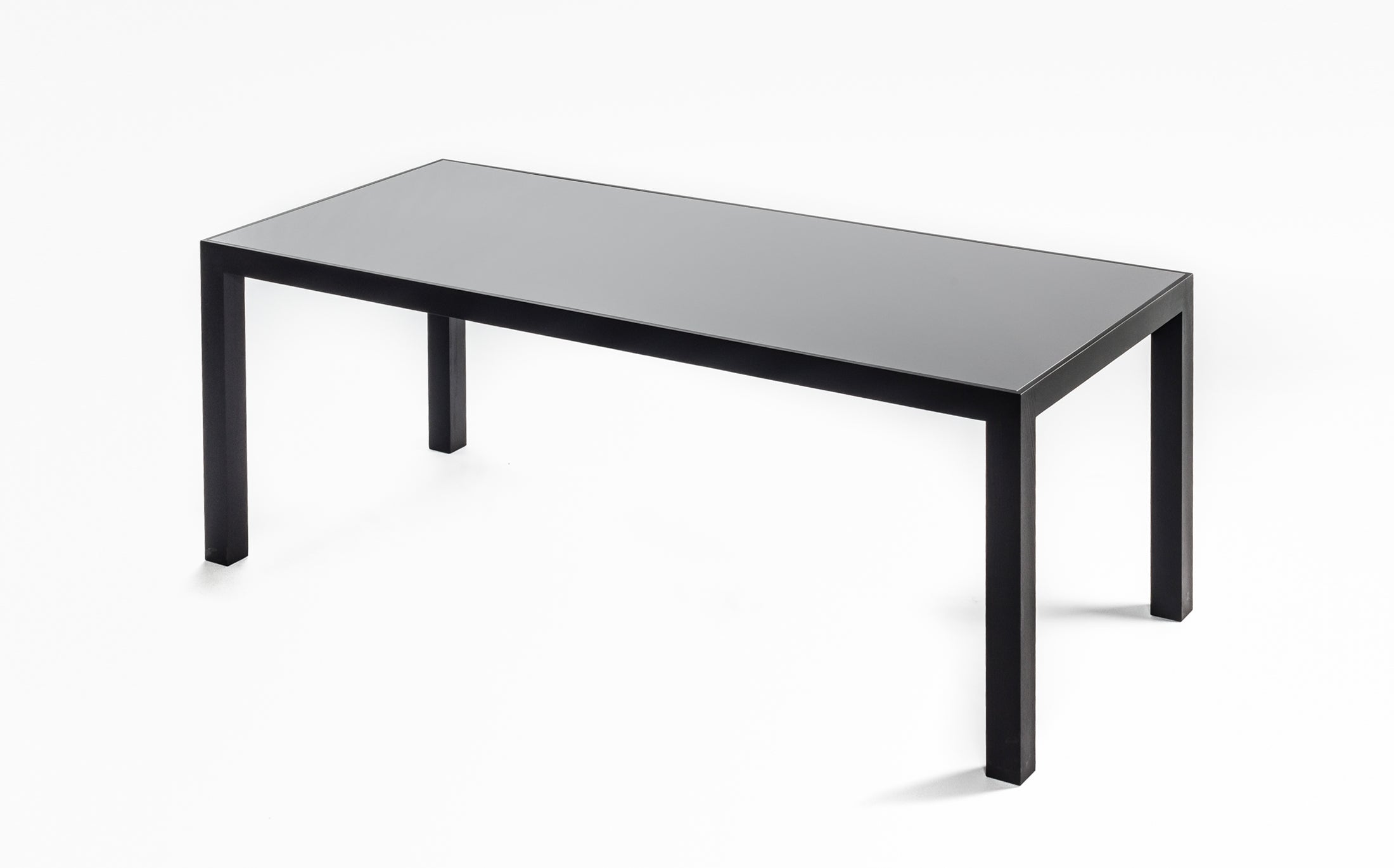 Horizontal table - black glass Charcoal grey