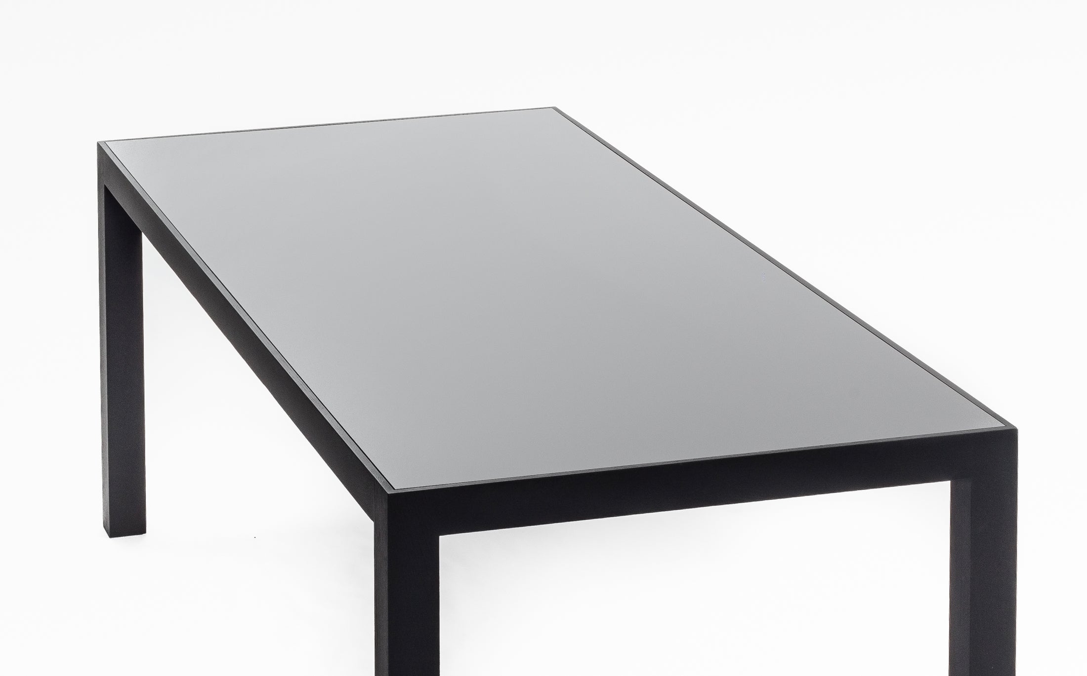 Horizontal table - black glass Charcoal grey