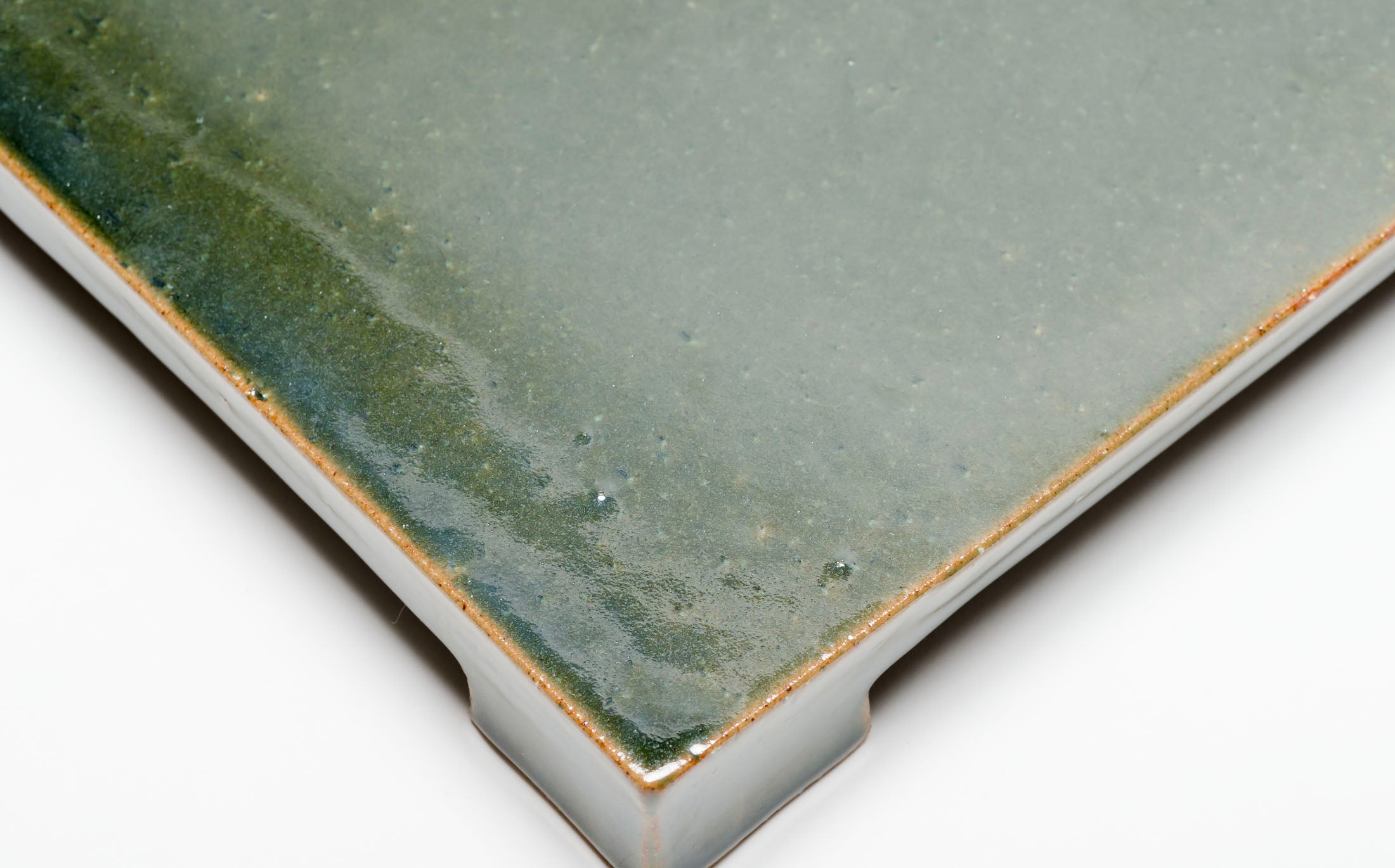 Kasama - Ceramic Green - Rectangle Plate with Legs