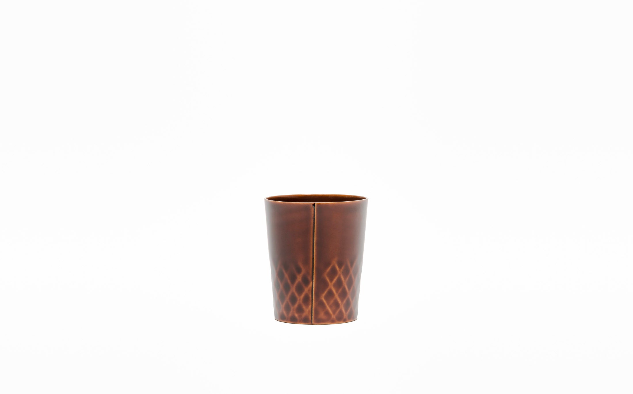 Omae - Yellow Shunkei - Cup Woven-Bamboo Pattern