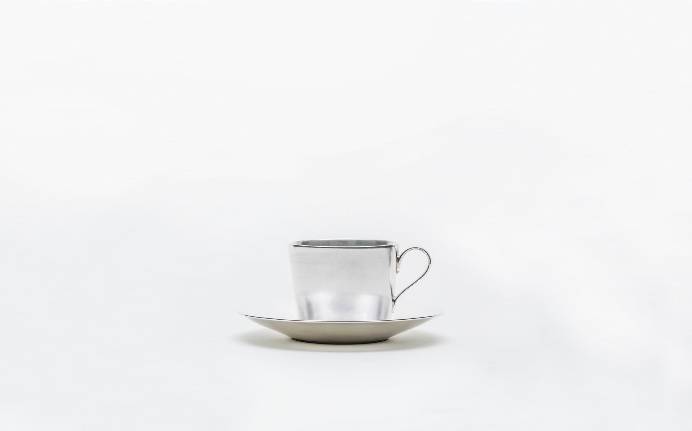 Shirotae - Silvered Porcelain - Coffee Cup and Saucer