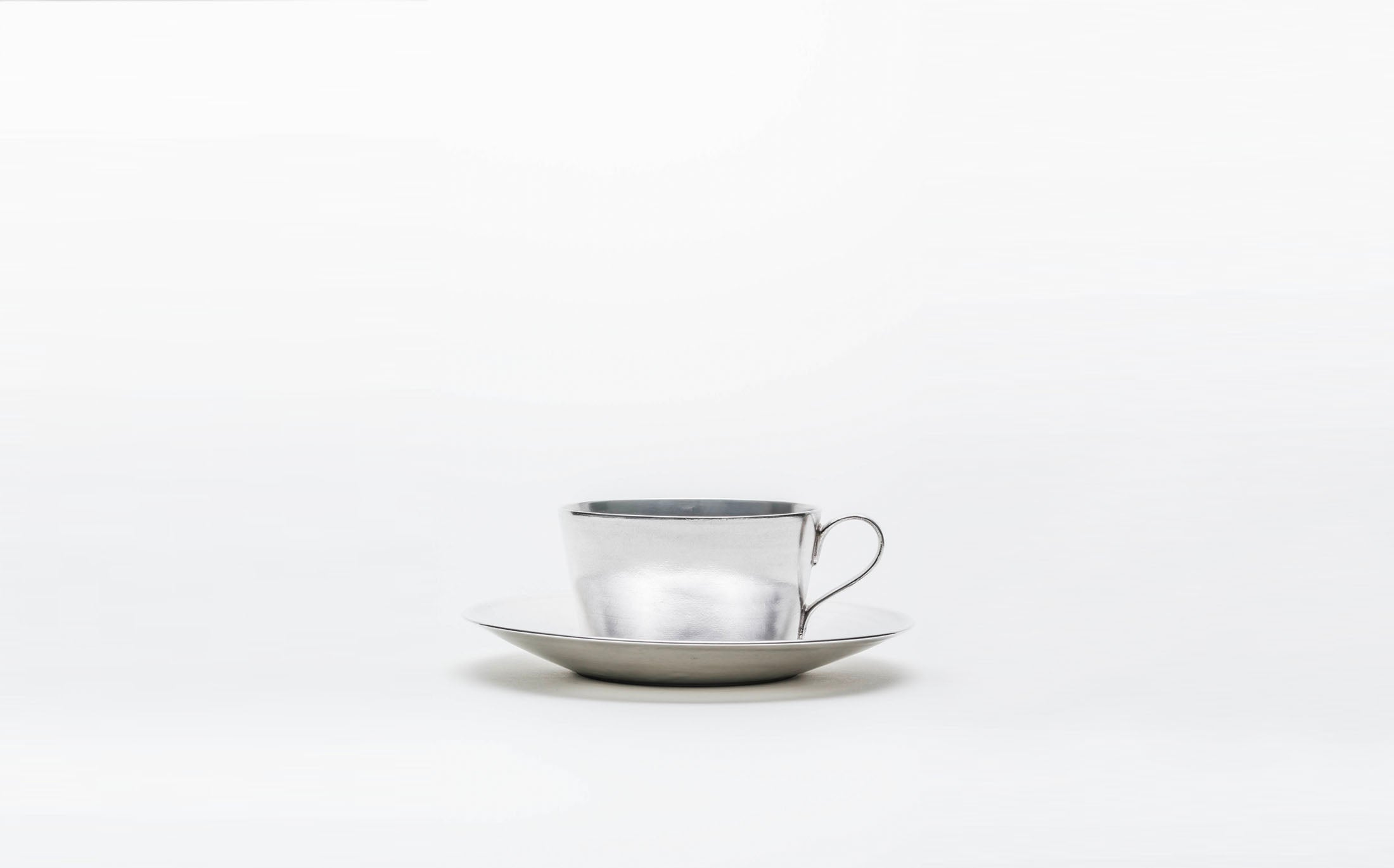 Shirotae - Silvered Porcelain - Tea Cup and Saucer