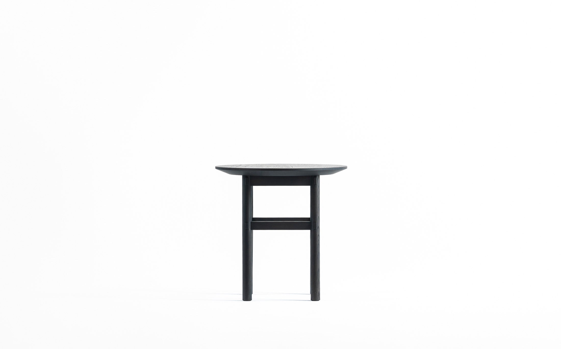 Shrine low table - circle 01 #Wood Finish_charcoal grey