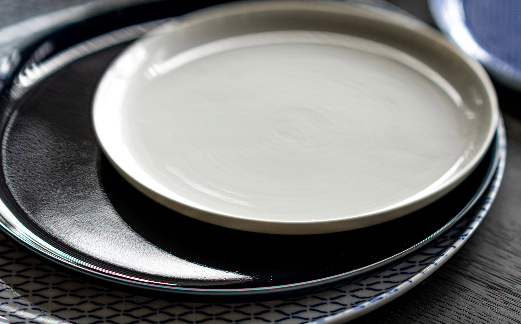 Yamabuki - Porcelain Net Blue - Oval Plate