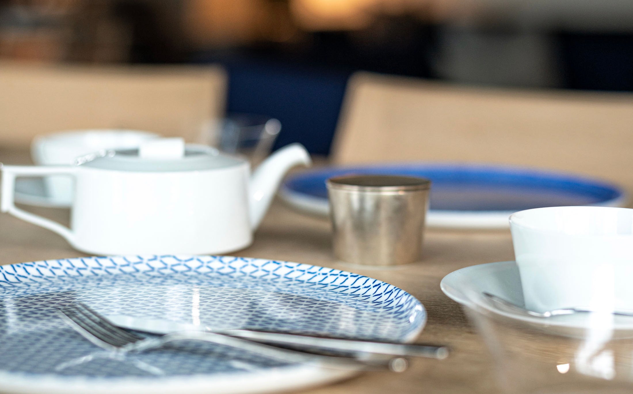 Yamabuki - Porcelain Net Blue - Oval Plate