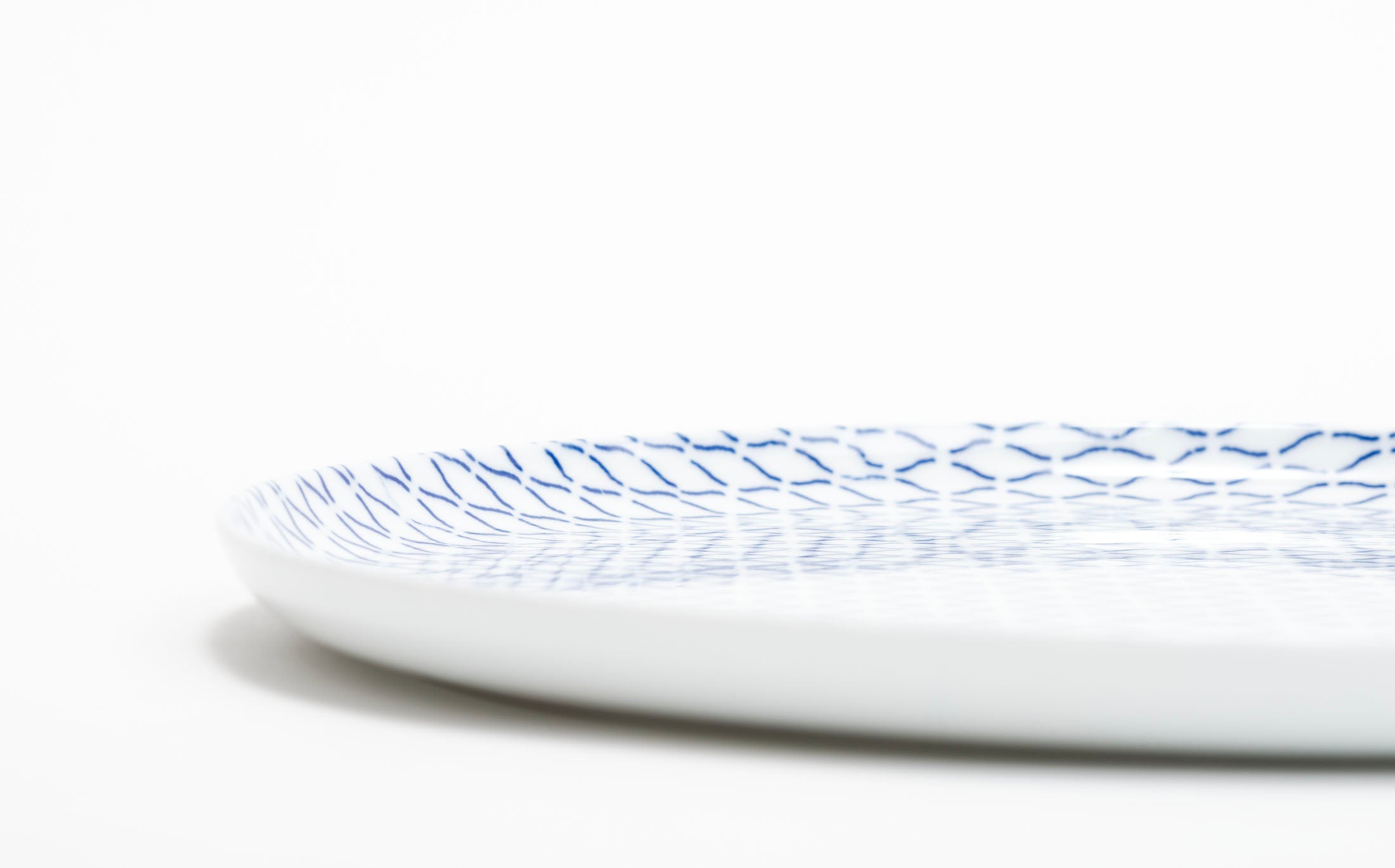 Yamabuki - Porcelain Net Blue - Oval Plate