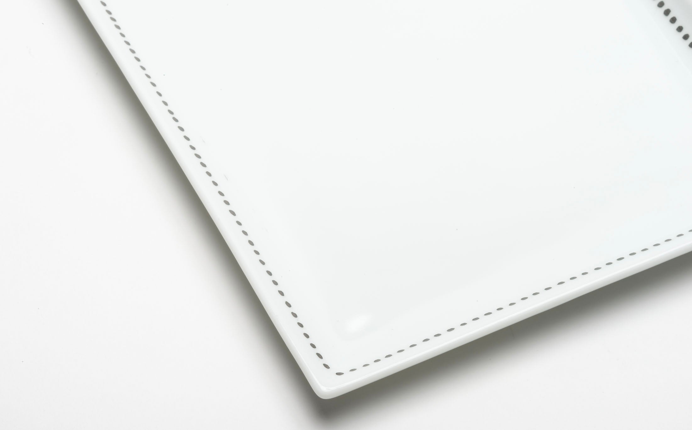Yamabuki - Porcelain Dot Line Silver - Rectangle Plate