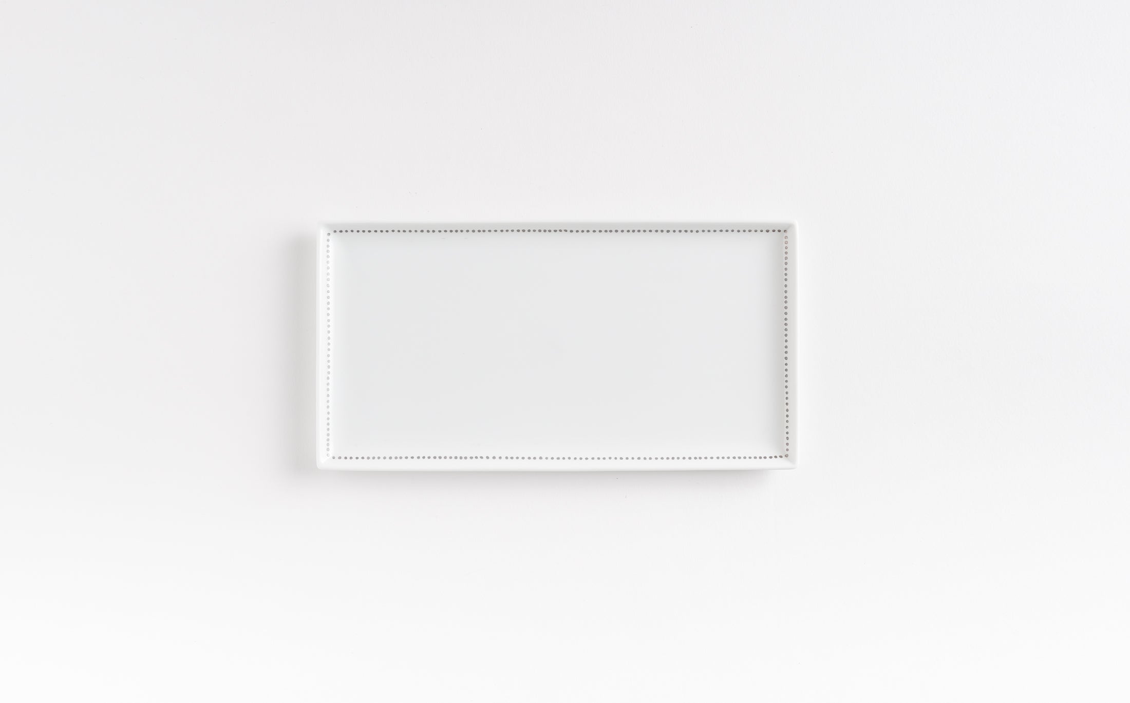 Yamabuki - Porcelain Dot Line Silver - Rectangle Plate