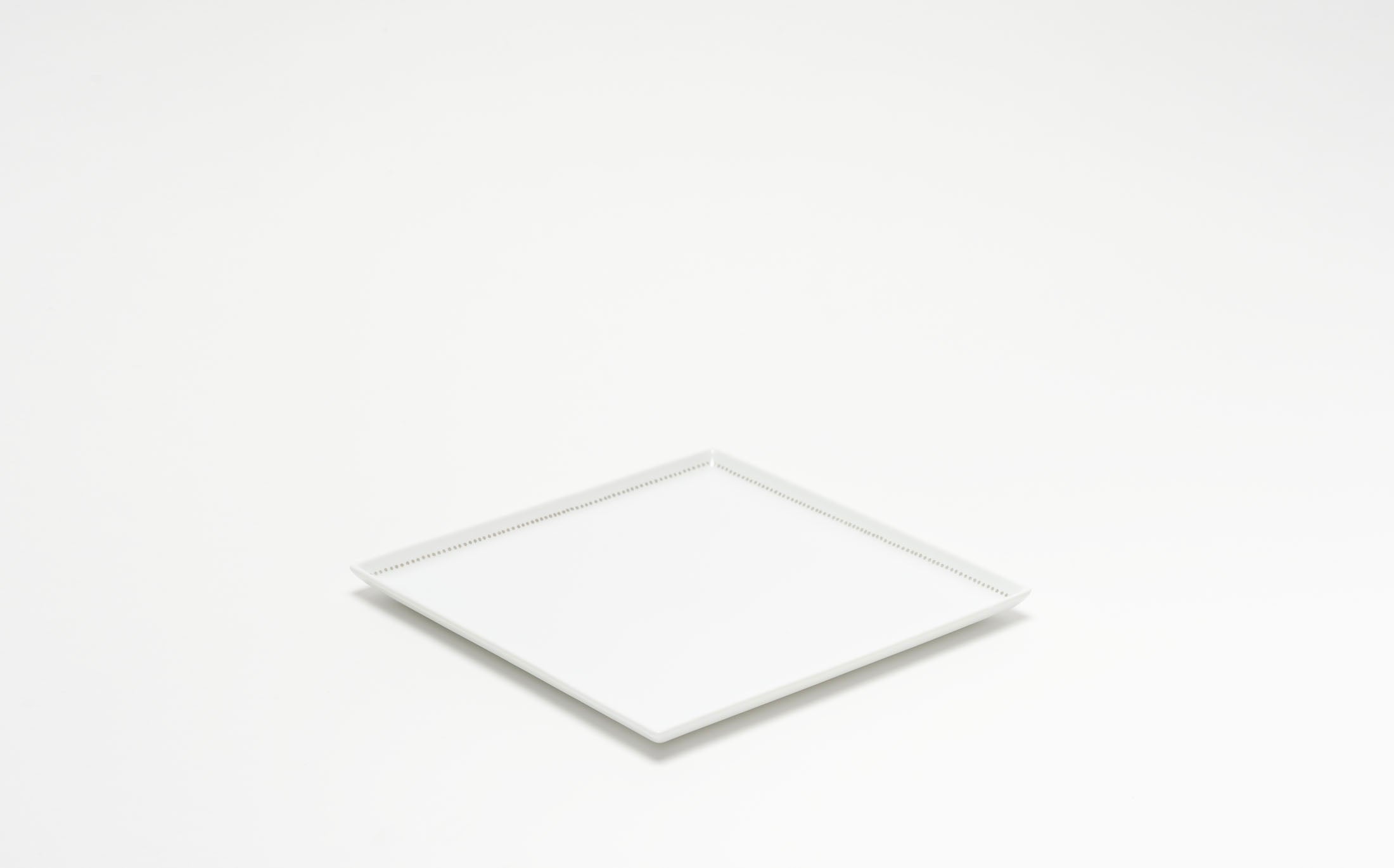 Yamabuki - Porcelain Dot Line Silver - Square Plate