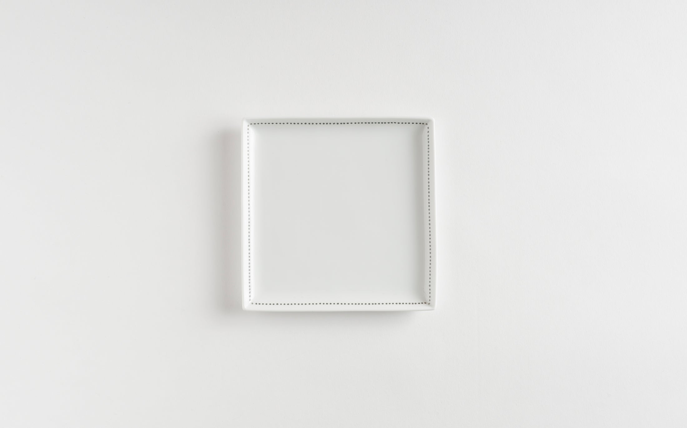 Yamabuki - Porcelain Dot Line Silver - Square Plate