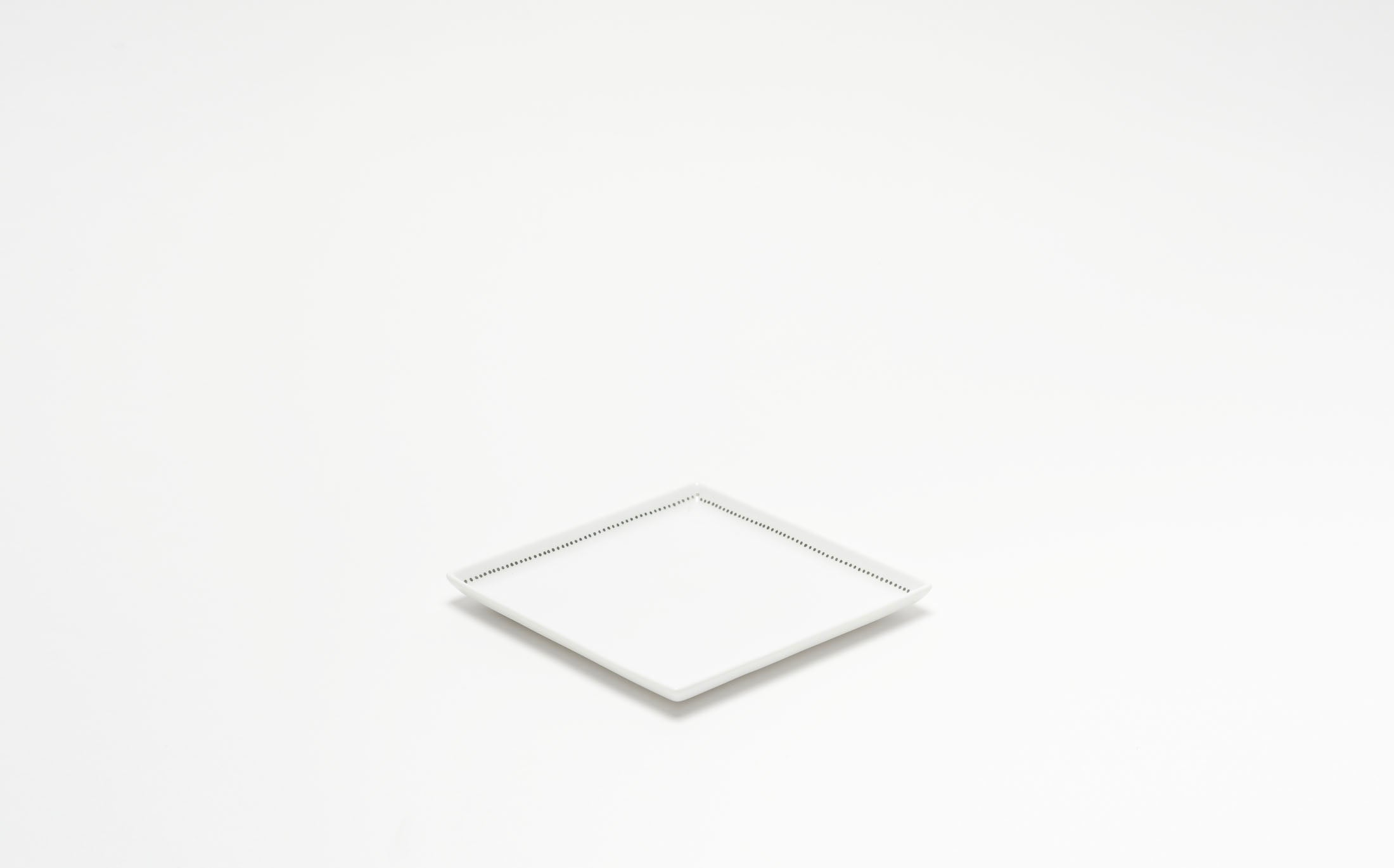 Yamabuki - Porcelain Dot Line Silver - Square Plate