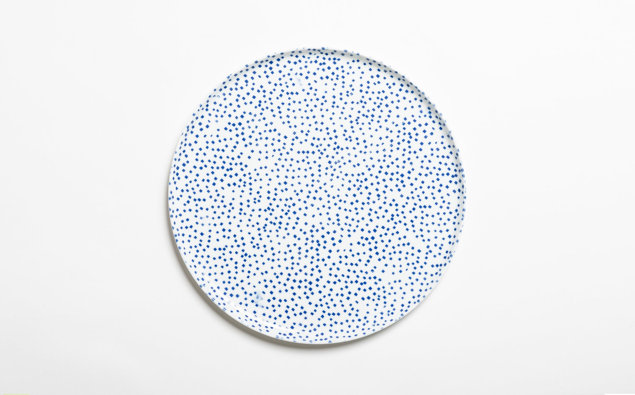 Yamabuki - Porcelain Square Blue - Round Plate