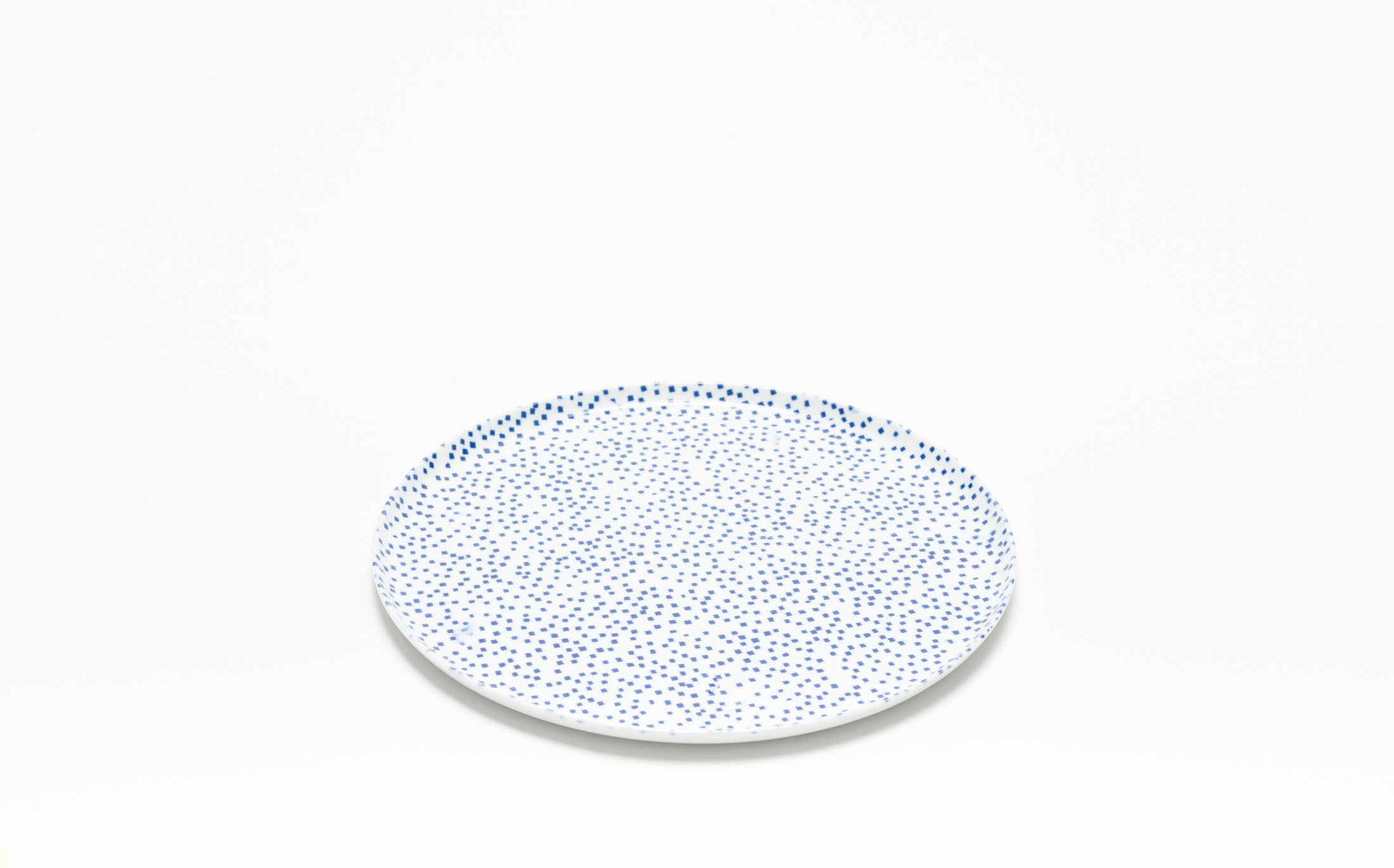 Yamabuki - Porcelain Square Blue - Round Plate
