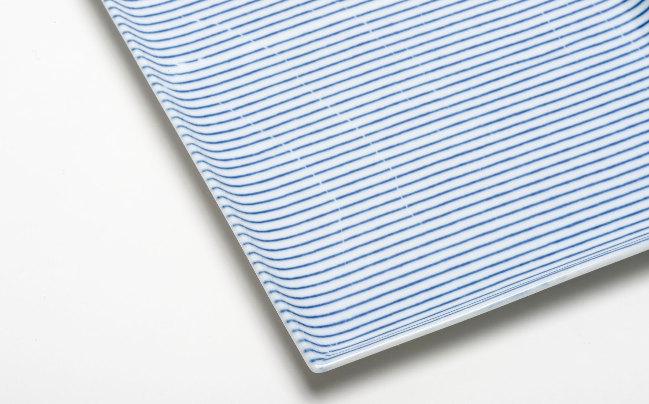Yamabuki - Porcelain Stripe Blue - Square Plate