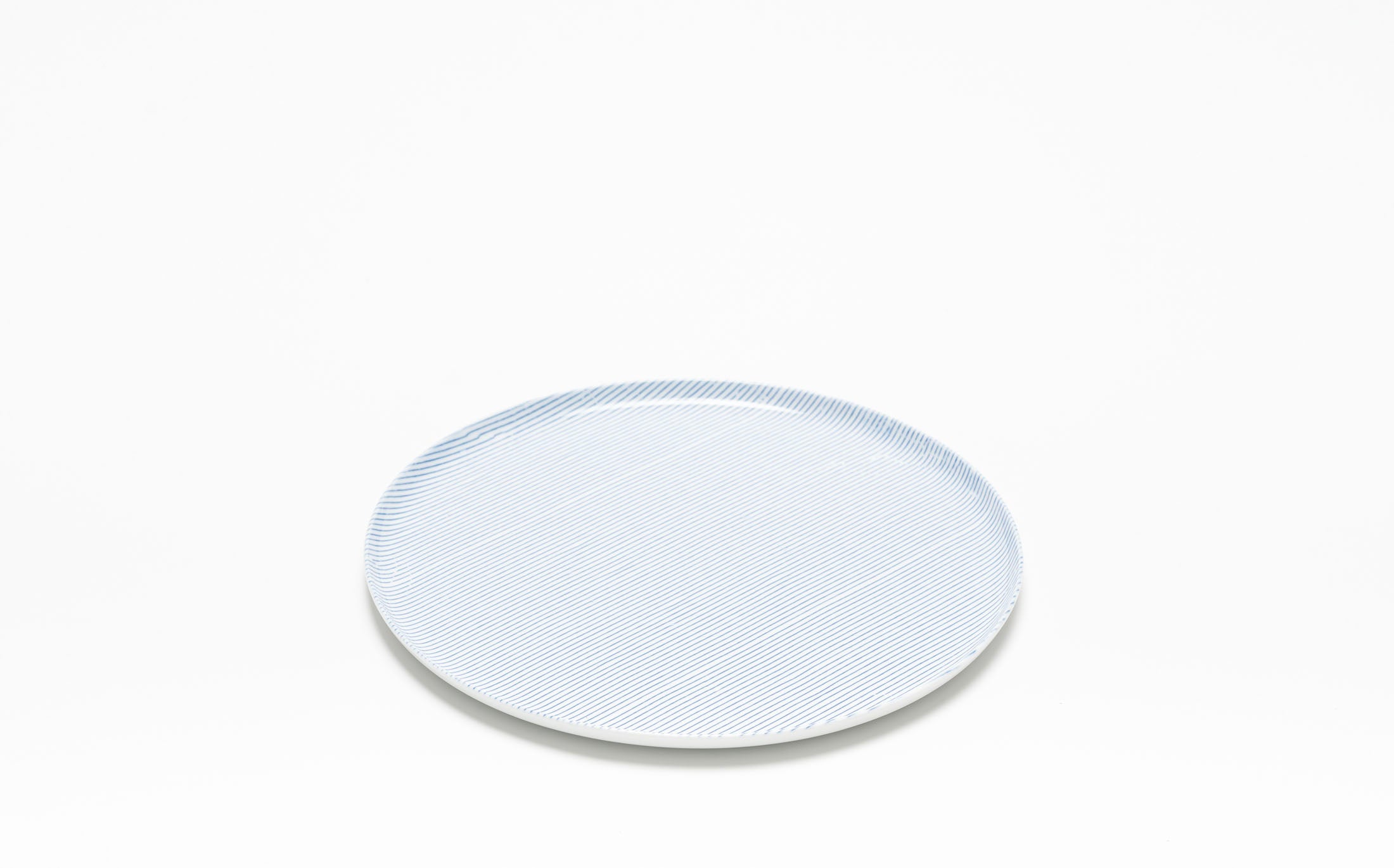 Yamabuki - Porcelain Stripe Blue - Round Plate